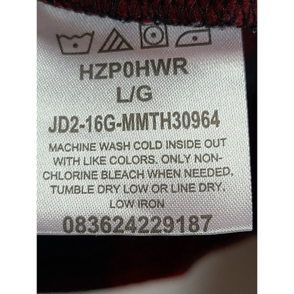 Vintage Wrangler Men's (L) Black & Red Buffalo Plaid Fleece Button Up Shirt - Picture 9 of 9